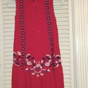 Xhilaration Red Embroidered Mini Dress